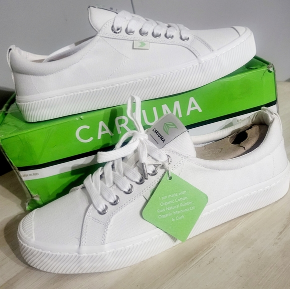 NEW Cariuma OCA Low Canvas Sneaker White cork & memory foam insole Sz 8.5 Wmn - Picture 5 of 12